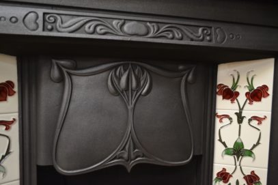 Original Art Nouveau Tiled Insert 2023TI Old Fireplaces