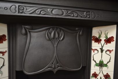 Original Art Nouveau Tiled Insert 2023TI Old Fireplaces