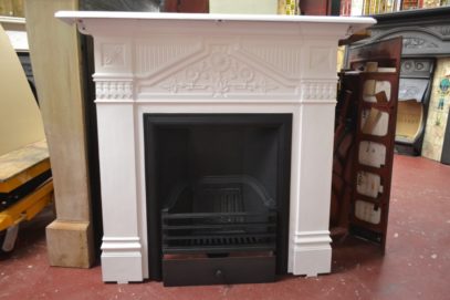 Black & White Victorian Daisy Fireplace 3026LC Antique Fireplace Company