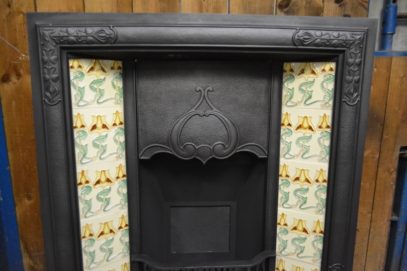 Edwardian Art Nouveau Tiled Insert 3049TI Old Fireplaces