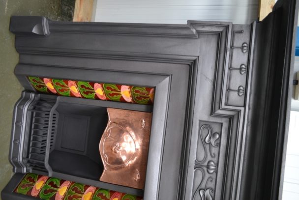 Art Nouveau Cast Iron Surround 3084CS - Oldfireplaces