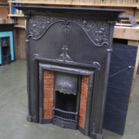 Polished Art Nouveau Tiled Combination Fireplace 3086TC - Antique Fireplace Company