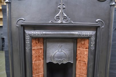 Polished Art Nouveau Tiled Combination Fireplace 3086TC - Antique Fireplace Company