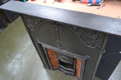 Polished Art Nouveau Tiled Combination Fireplace 3086TC - Antique Fireplace Company