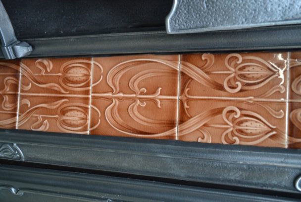 Polished Art Nouveau Tiled Combination Fireplace 3086TC - Antique Fireplace Company
