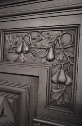 Victorian Fireplace Decorated with Grapes and Pears 3088MC