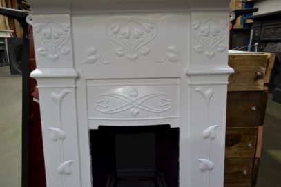 Art Nouveau Fireplace with hearth shaped leaves 3094B - Oldfireplaces