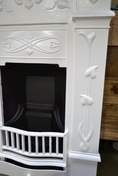 Art Nouveau Fireplace with hearth shaped leaves 3094B - Oldfireplaces