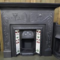 Edwardian Art Nouveau Cast Iron Surround 3098CS - Oldfireplaces