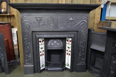 Edwardian Art Nouveau Cast Iron Surround 3098CS - Oldfireplaces