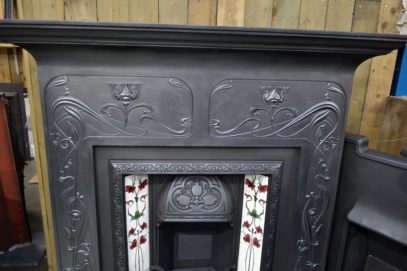 Edwardian Art Nouveau Cast Iron Surround 3098CS - Oldfireplaces