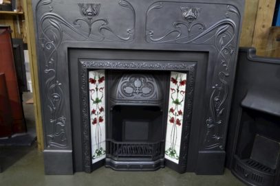 Edwardian Art Nouveau Cast Iron Surround 3098CS - Oldfireplaces