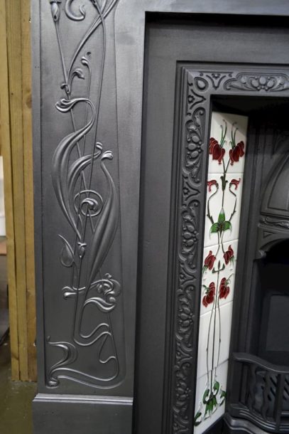 Edwardian Art Nouveau Cast Iron Surround 3098CS - Oldfireplaces