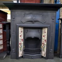 Restored Art Nouveau Tiled Fireplace 4001TC - Antique Fireplace Company