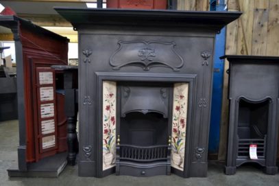 Restored Art Nouveau Tiled Fireplace 4001TC - Antique Fireplace Company