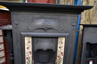 Restored Art Nouveau Tiled Fireplace 4001TC - Antique Fireplace Company