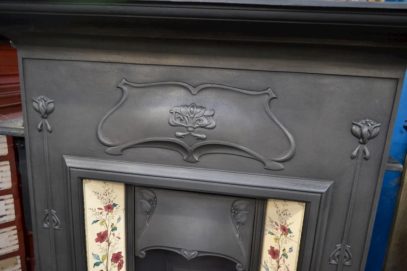 Restored Art Nouveau Tiled Fireplace 4001TC - Antique Fireplace Company