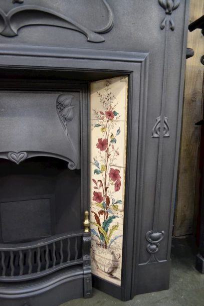 Restored Art Nouveau Tiled Fireplace 4001TC - Antique Fireplace Company