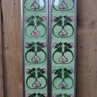 Pink and Green Fireplace Tiles R002 - Oldfireplaces