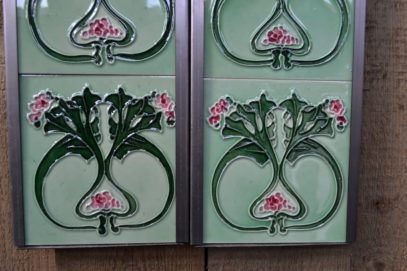 Pink and Green Fireplace Tiles R002 - Oldfireplaces