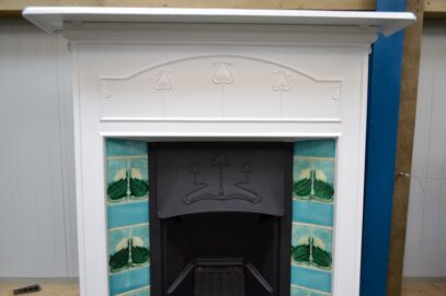 Art Nouveau Tiled Fireplace Painted 4059TC - Oldfireplaces