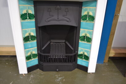 Art Nouveau Tiled Fireplace Painted 4059TC – Oldfireplaces