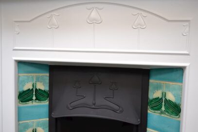 Art Nouveau Tiled Fireplace Painted 4059TC - Oldfireplaces