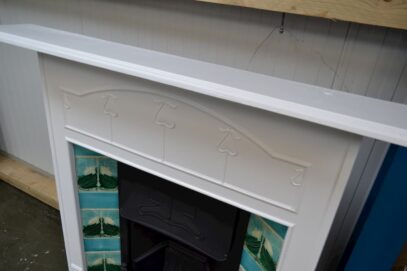 Art Nouveau Tiled Fireplace Painted 4059TC - Oldfireplaces