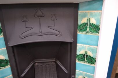 Art Nouveau Tiled Fireplace Painted 4059TC - Oldfireplaces