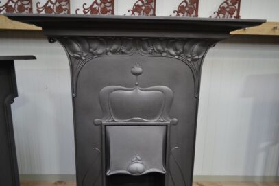 Original Art Nouveau Cast Iron Fireplace 4140MC - Oldfireplaces