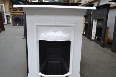 Painted Art Nouveau Tulip Bedroom Fireplace 4183B - Oldfireplaces