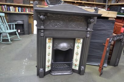 Unique Art Nouveau Tiled Fireplace 4187TC - Oldfireplaces