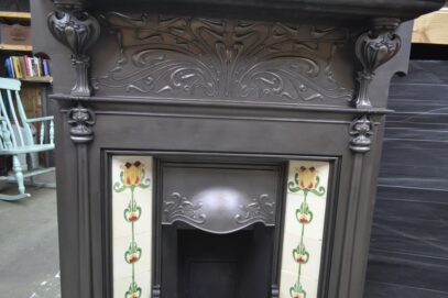 Unique Art Nouveau Tiled Fireplace 4187TC - Oldfireplaces