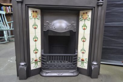Unique Art Nouveau Tiled Fireplace 4187TC - Oldfireplaces