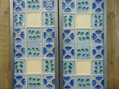 Reproduction Blue Floral Tile - R068 Oldfireplaces