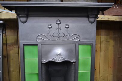 Edwardian Art Nouveau Tiled Fireplace 4209TC - Oldfireplaces