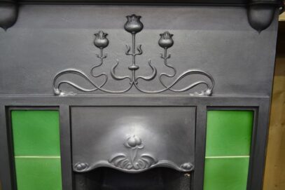 Edwardian Art Nouveau Tiled Fireplace 4209TC - Oldfireplaces