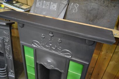 Edwardian Art Nouveau Tiled Fireplace 4209TC - Oldfireplaces