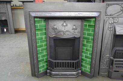 Vintage Art Nouveau Tiled Insert 42421TI - Oldfireplaces