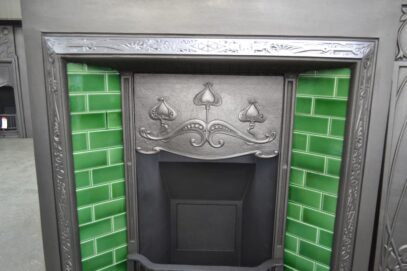 Vintage Art Nouveau Tiled Insert 42421TI - Oldfireplaces