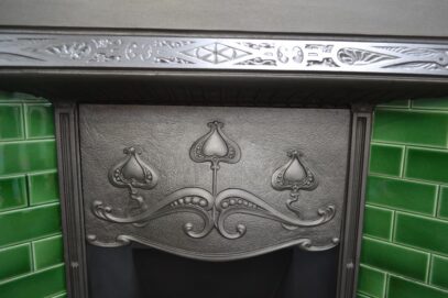 Vintage Art Nouveau Tiled Insert 42421TI - Oldfireplaces