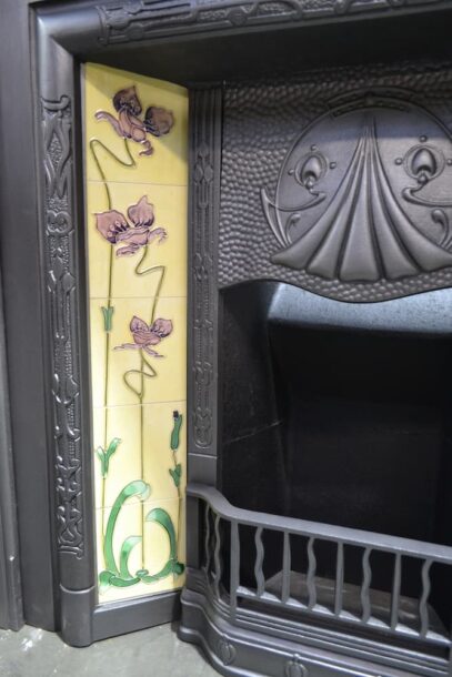 Edwardian Art Nouveau Tiled Insert 4271TI - Oldfireplaces