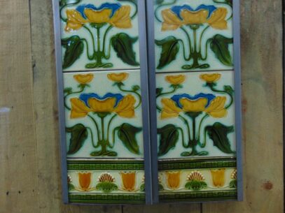 Art Nouveau Fireplace Tiles - AN008 Old Fireplaces