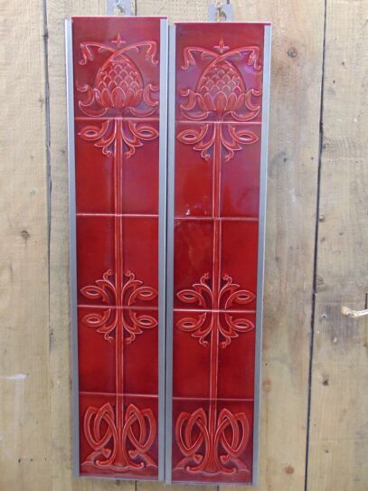 Original Art Nouveau Fireplace Tiles - AN017 Old Fireplaces