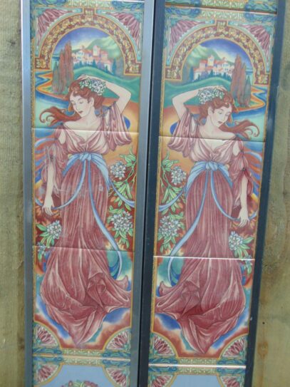 Victorian Figurine Fireplace Tiles R037 Old Fireplaces