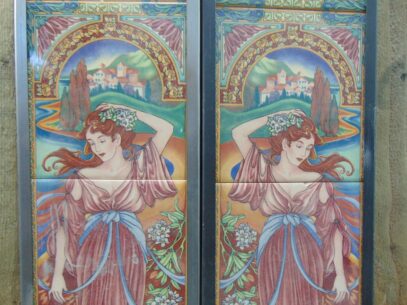 Victorian Figurine Fireplace Tiles R037 Old Fireplaces