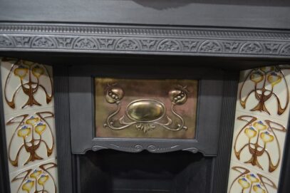 Vintage Art Nouveau Tiled Insert 4325TI - Oldfireplaces