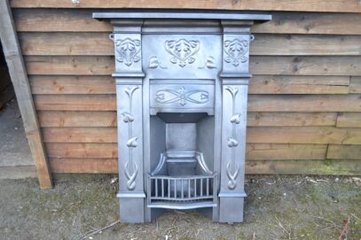 Art Nouveau Fireplace with heart shaped leaves 4349B - Oldfireplaces