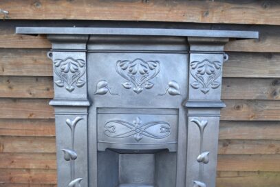 Art Nouveau Fireplace with heart shaped leaves 4349B - Oldfireplaces