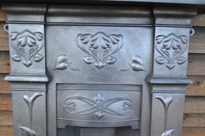 Art Nouveau Fireplace with heart shaped leaves 4349B - Oldfireplaces